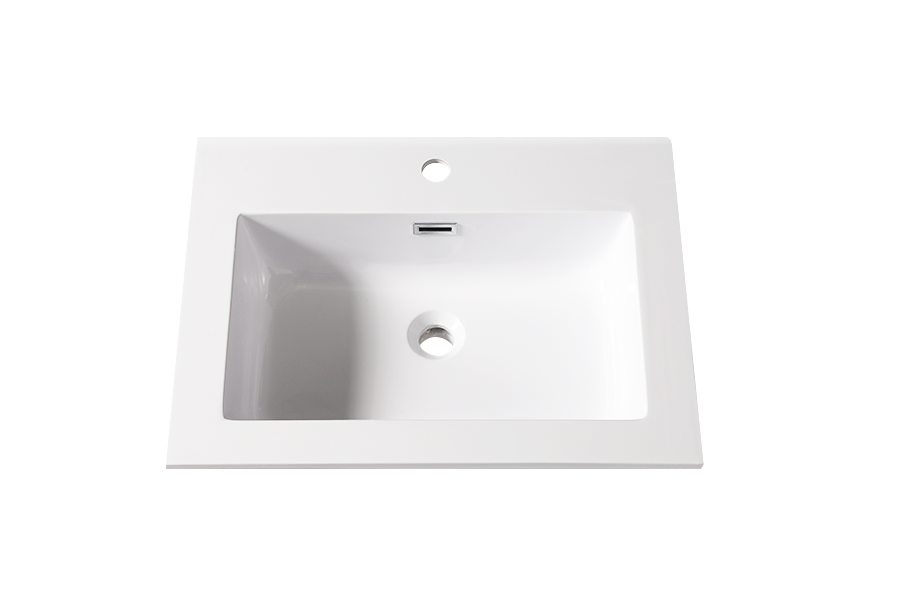 Square semi embedded artificial stone washbasin