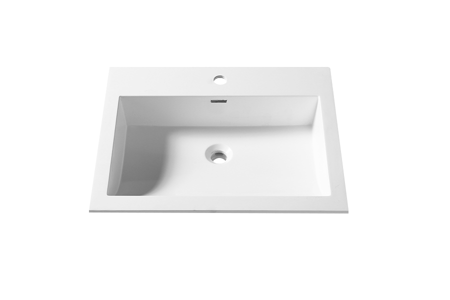 Artificial stone bathroom counter basin thin edge integrated washbasin