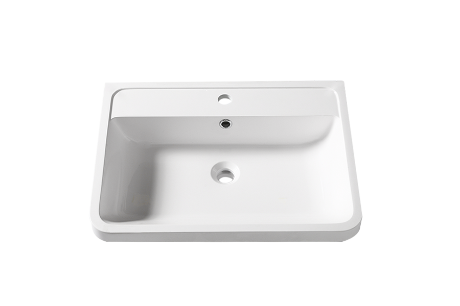Artificial stone semi embedded household washbasin semi-hanging basin