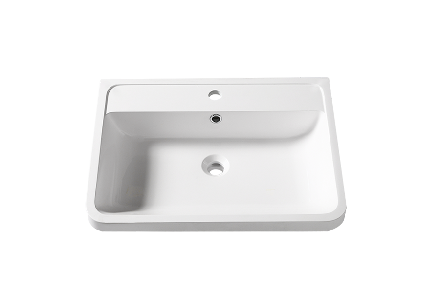 Artificial stone semi embedded household washbasin semi-hanging basin