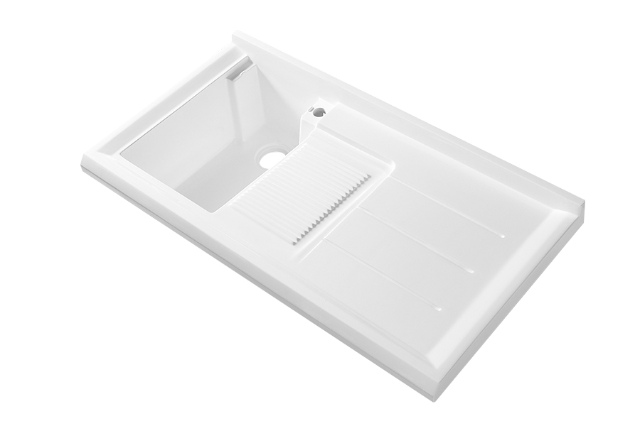 Artificial stone basin with washboard counter integrated washbasin