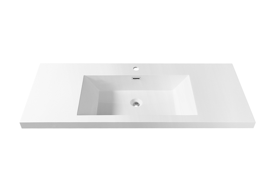 Artificial stone semi-embedded thin edge integrated basin