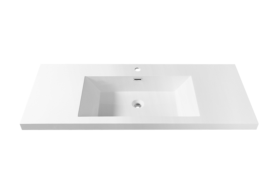 Artificial stone semi-embedded thin edge integrated basin