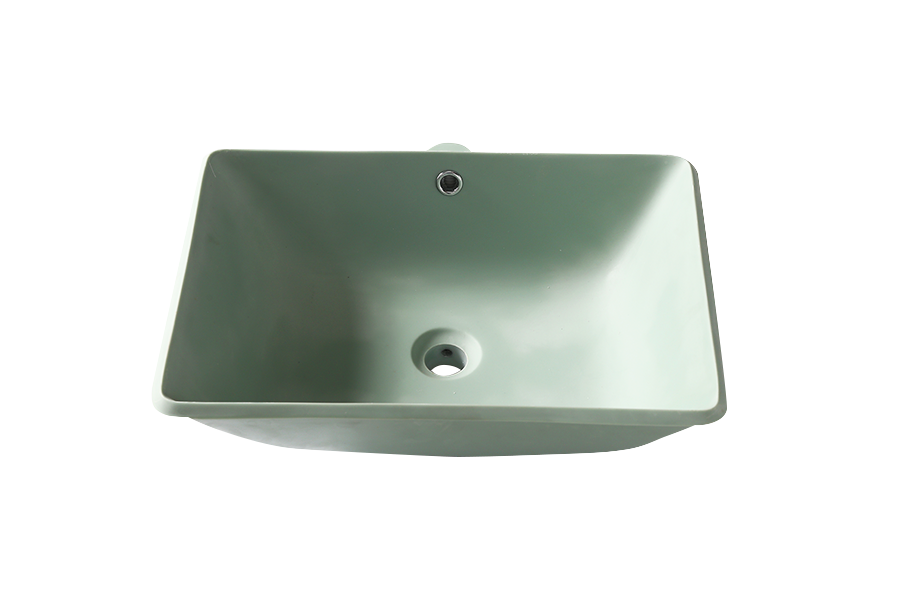 Matte green artificial stone countertop basin