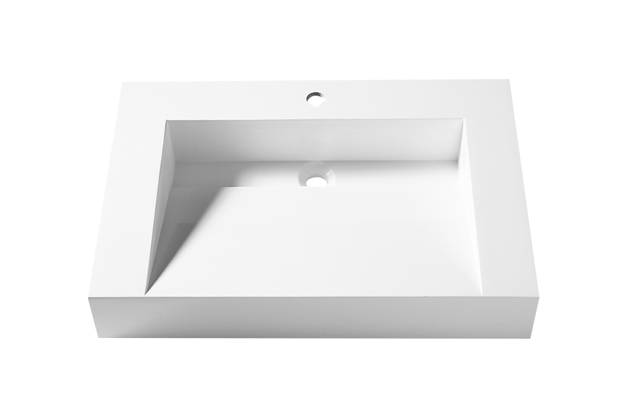 Wall-mounted artificial stone integrated washbasin