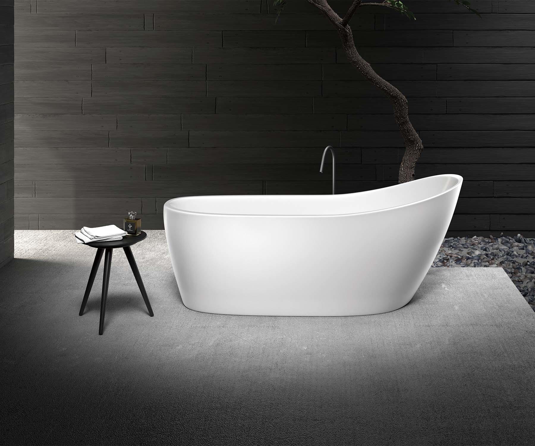 318 Small apartment thin edge arc adult freestanding acrylic bathtub