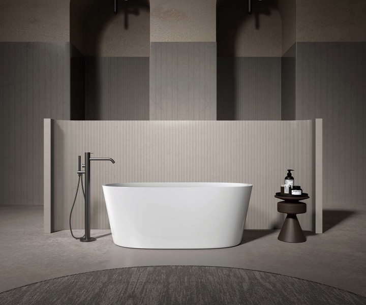 324 Acrylic small apartment freestanding mobile seamless integrated bathtub