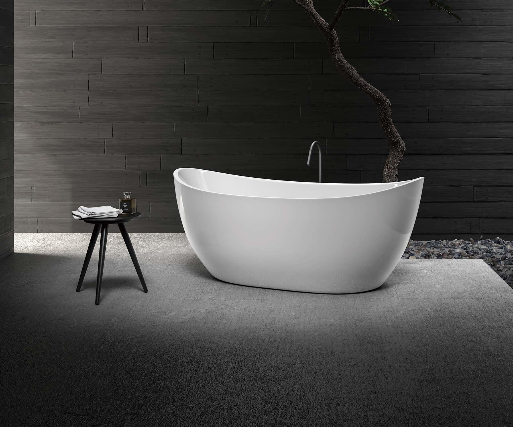319 Small apartment household tub Nordic simple goose egg type acrylic bathtub