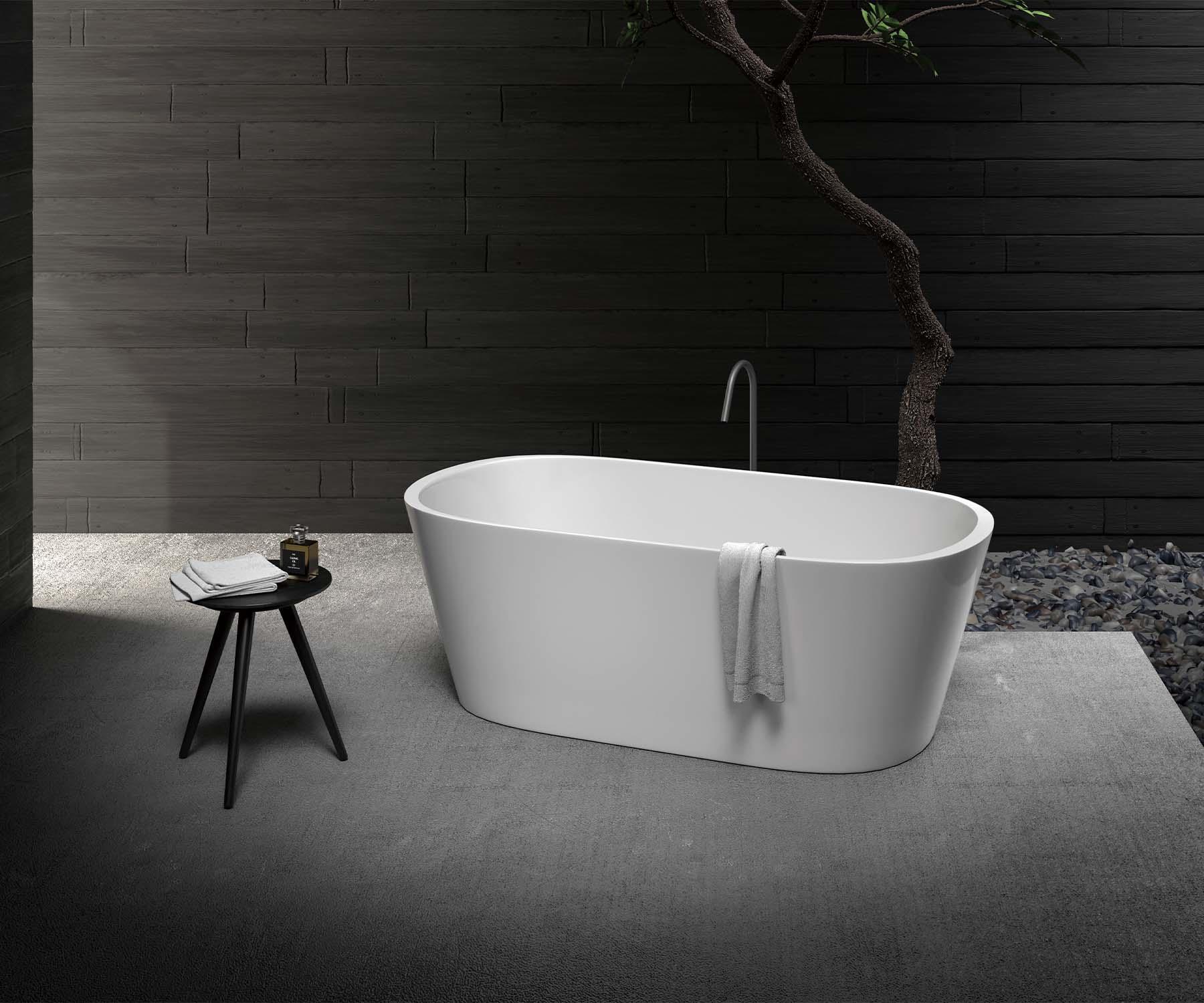 317 European-style Modern color acrylic double layer insulation freestanding household bathtub