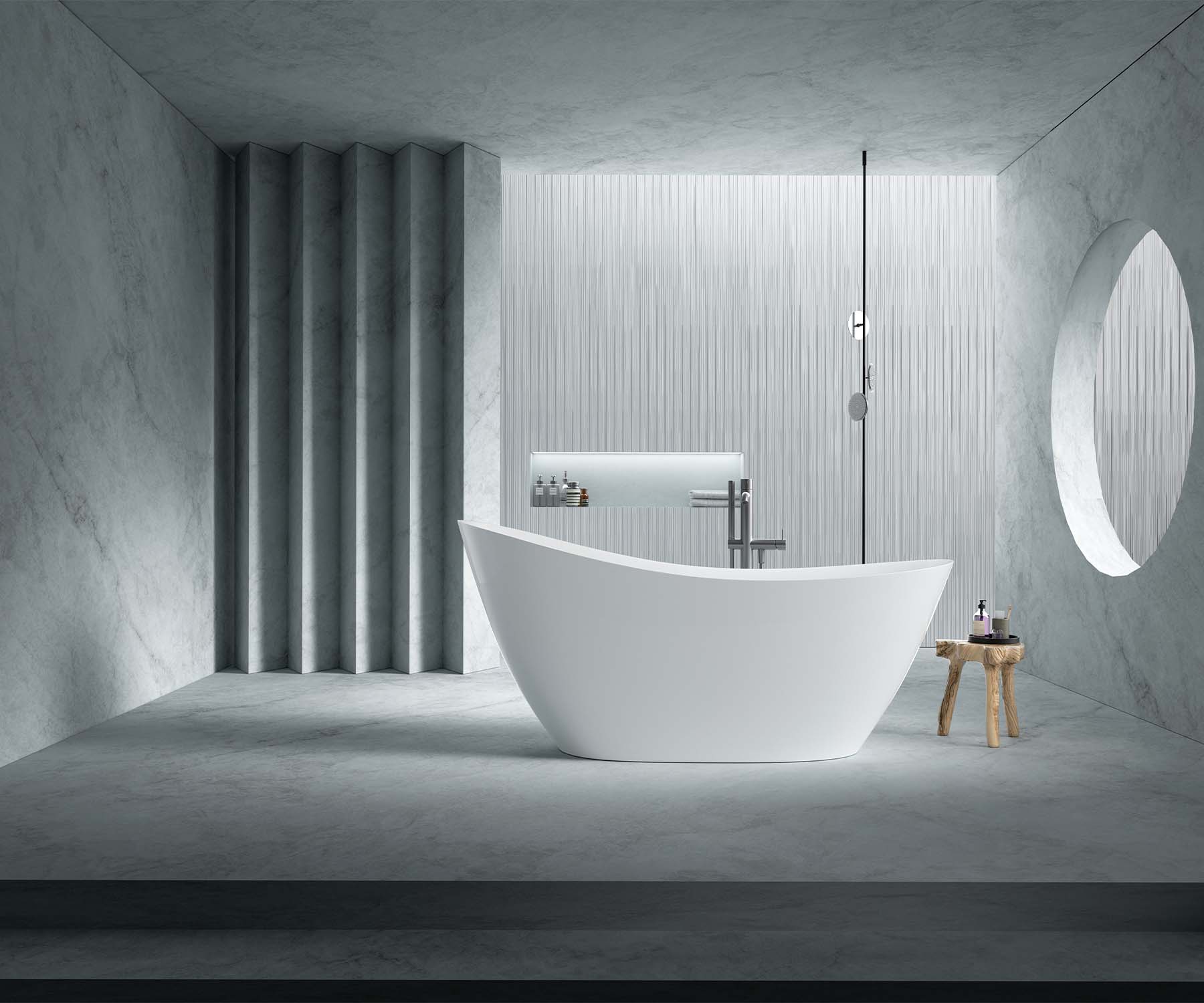 305 Freestanding integrated household rectangle thin edge thick acrylic stone bathtub