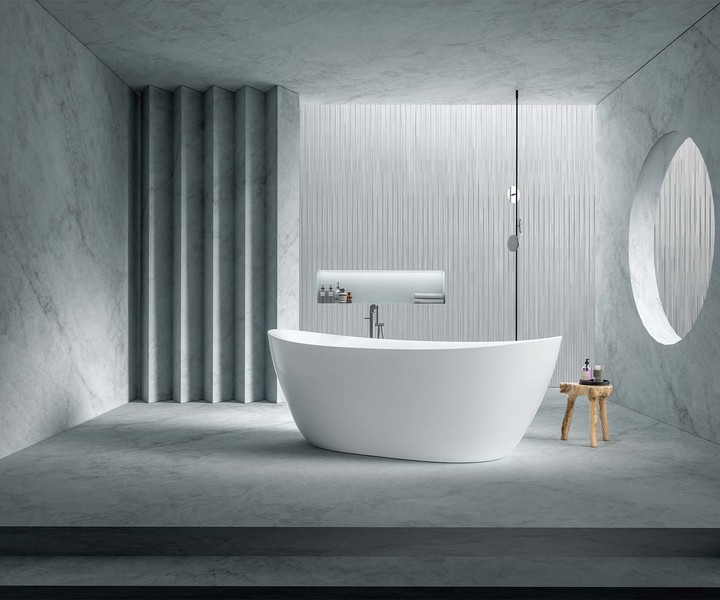 304 Freestanding bathtub bright white small apartment household bathtub
