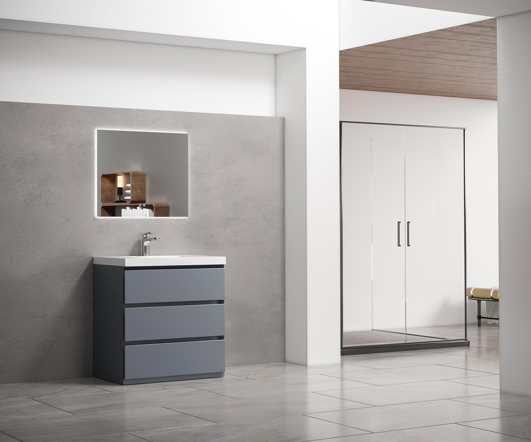  MDF drawing board freestanding bathroom cabinet