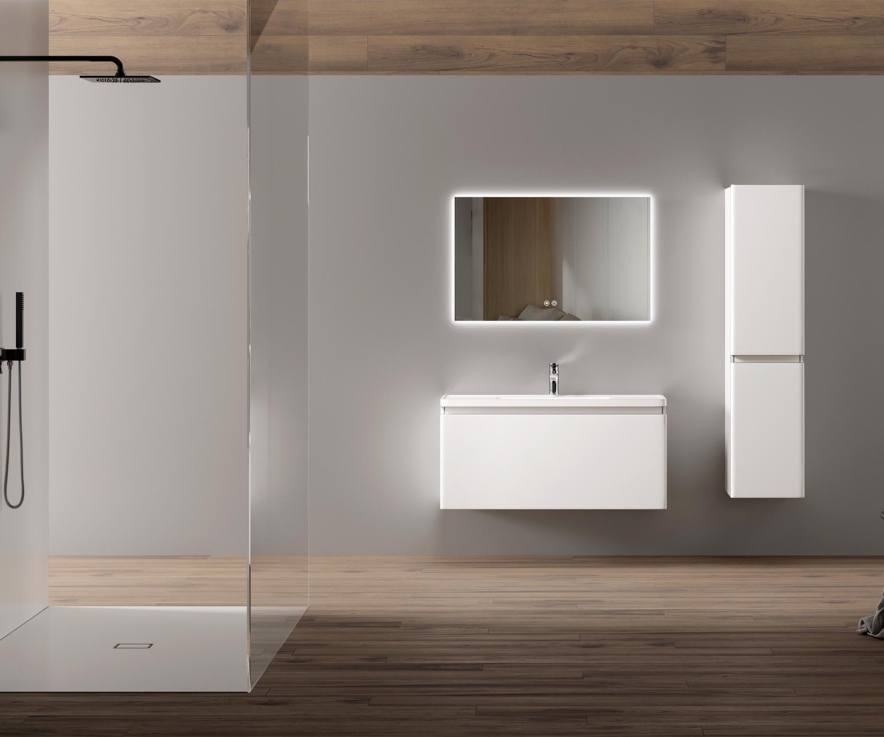 MDF laminate wall mounted bathroom cabinet