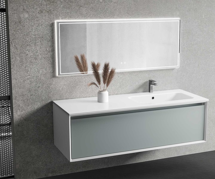 Resin basin MFC paint-free board material wall-mounted bathroom cabinet